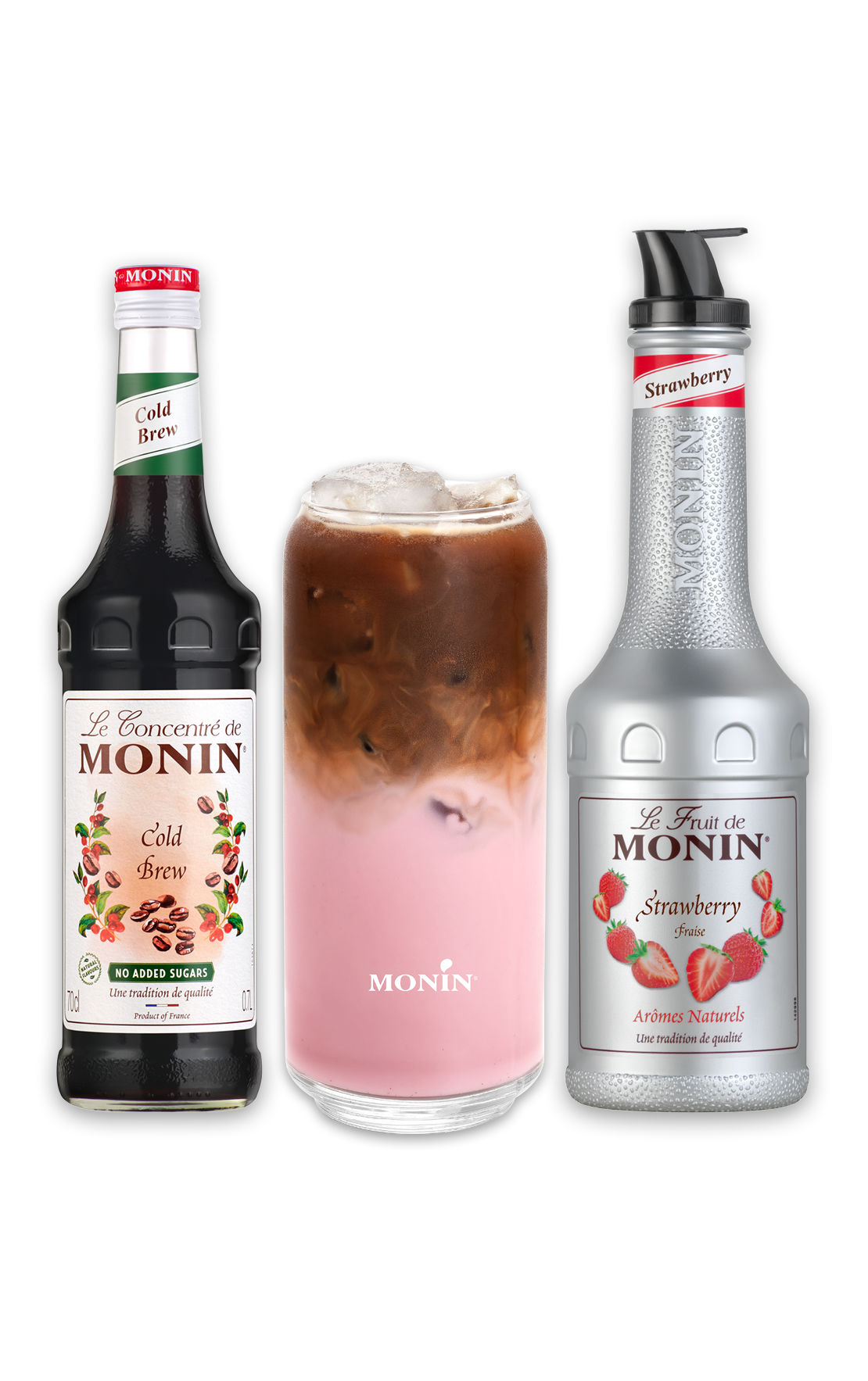 MONIN Strawberry Iced Latte Kit